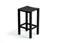 Taburete de bar para exteriores de polipropileno y rejilla 57×58×105 cm - negro - con respaldo y reposabrazos