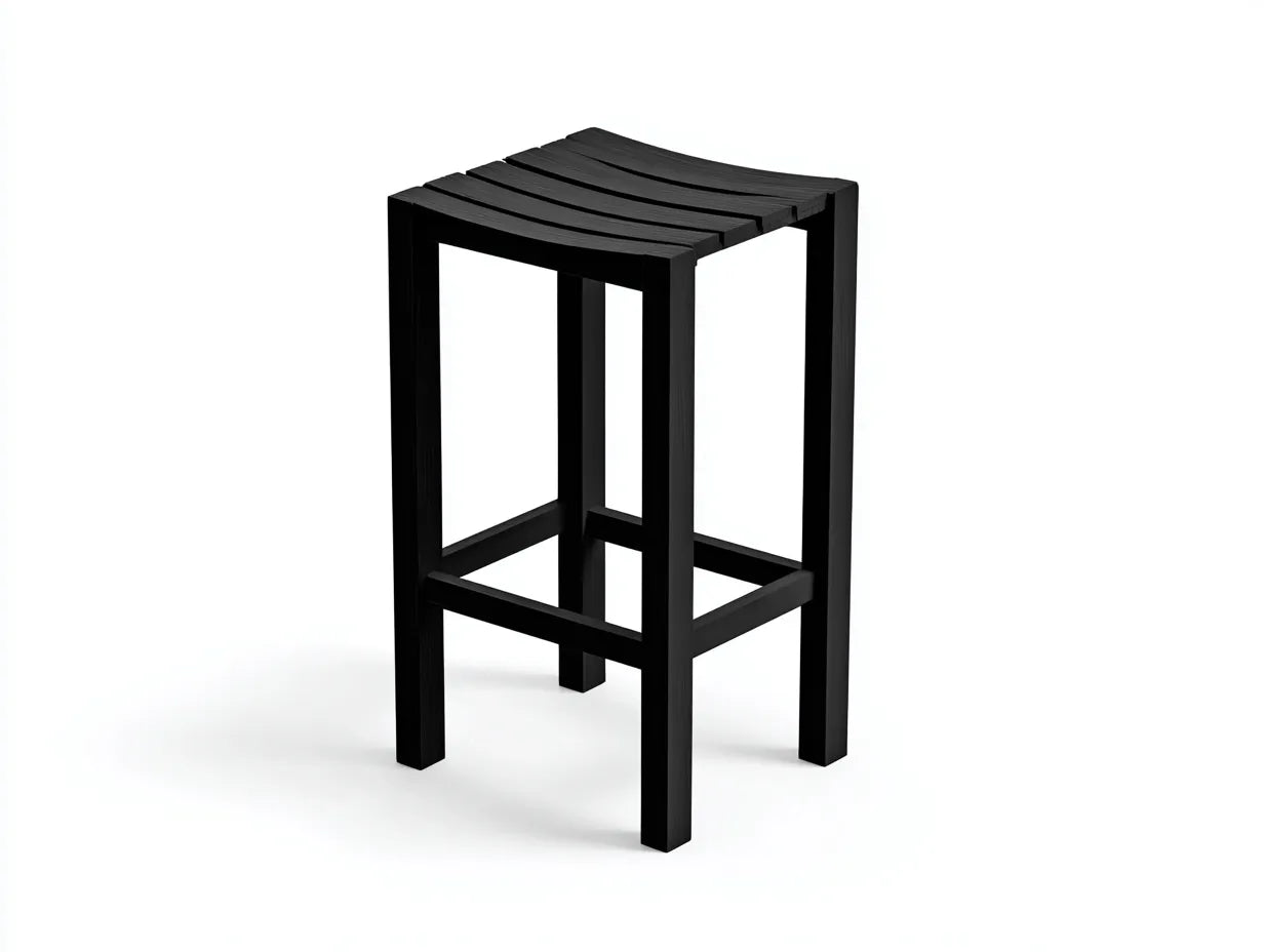 Taburete de bar para exteriores de polipropileno y rejilla 57×58×105 cm - negro - con respaldo y reposabrazos