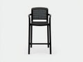 Taburete de bar para exteriores 45×42×77 cm - madera negra - diseño alto sin respaldo