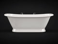 Bañera exenta de acrílico 175×80×66 cm - blanco brillante y dorado - estilo clásico con pedestal