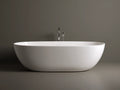 Bañera exenta de acrílico 170×82×64 cm - blanco brillo y cromado - cubeta profunda de líneas curvas