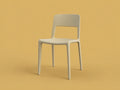 Silla de comedor de jardín de material sintético beige 47×53×83 cm - respaldo abierto sin brazos