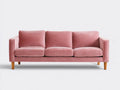 Sofá de 3 plazas 222×93×76 cm - bouclé crema claro - brazos redondeados de estilo orgánico
