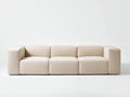 Sofá de 3 plazas tapizado en tejido beige 225×90×72 cm - diseño modular para salón