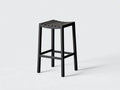 Taburete de bar para exteriores de polipropileno 42×42×75 cm - negro - sin respaldo con reposapiés