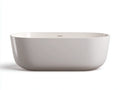 Bañera exenta 180×82×58 cm - acrílico blanco brillo - cubeta ovalada profunda para baño