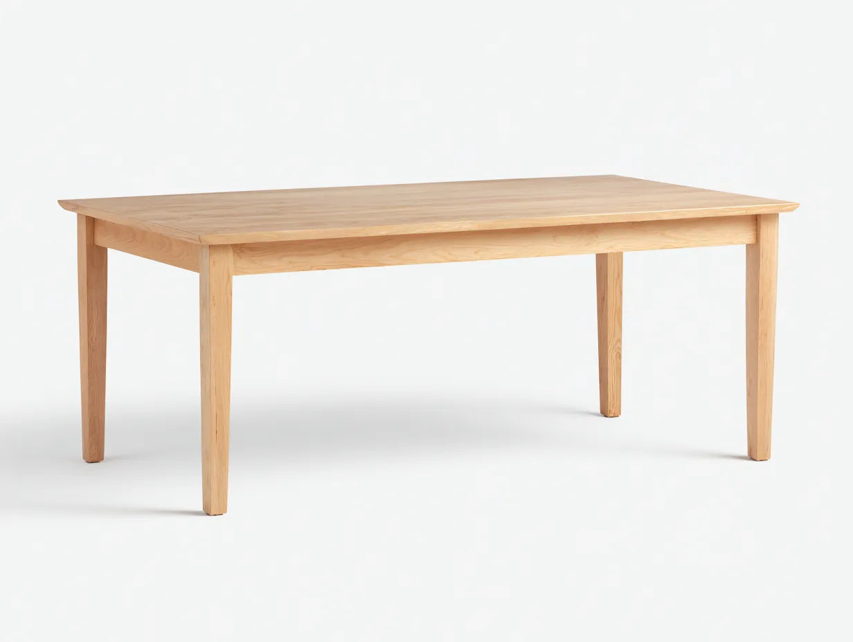 Mesa de comedor de jardín de madera 180×90×75 cm – madera natural – diseño rectangular escandinavo