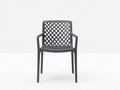 Silla de comedor de jardín de polipropileno 48×54×82 cm - negra - respaldo de rombos