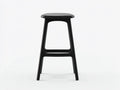Taburete de bar para exteriores de material sintético negro 41×42×76 cm - diseño sin respaldo con reposapiés