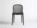 Silla de comedor de jardín de material sintético negro 48×54×82 cm - respaldo de rombos