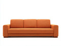 Sofá de 3 plazas en tejido naranja teja 218×86×78 cm - diseño recto para salón