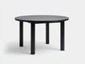 Mesa de comedor de jardín de madera 120×120×75 cm – negra – diseño redondo contemporáneo