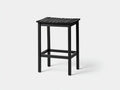 Taburete de bar para exteriores de madera 44×44×76 cm - negro - asiento de lamas con reposapiés