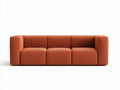 Sofá de 3 plazas de tejido texturizado 230×92×74 cm – terracota – para salón contemporáneo