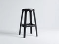 Taburete de bar para exteriores 42×40×75 cm - madera negra - asiento cóncavo de lamas