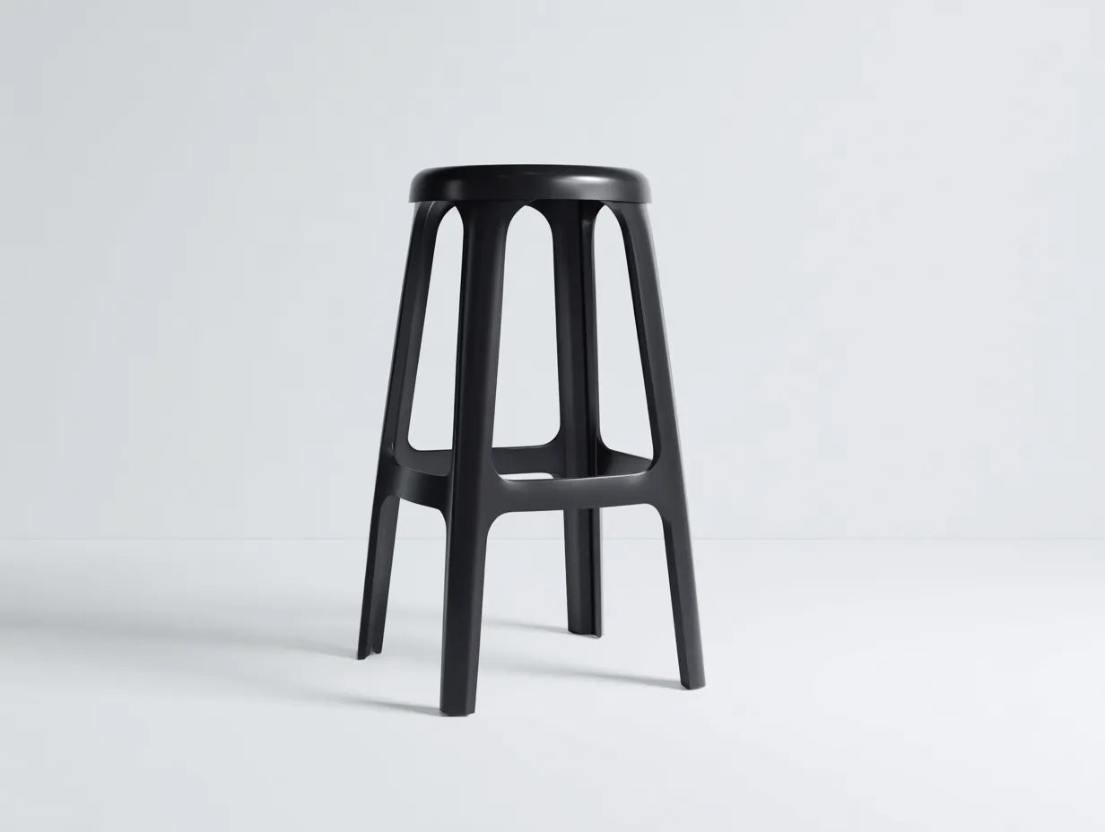 Taburete de bar para exteriores 42×40×75 cm - madera negra - asiento cóncavo de lamas