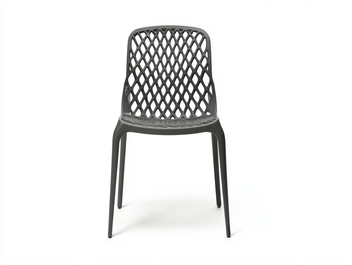 Silla de comedor de jardín de polipropileno 57×58×83 cm - gris antracita - con reposabrazos