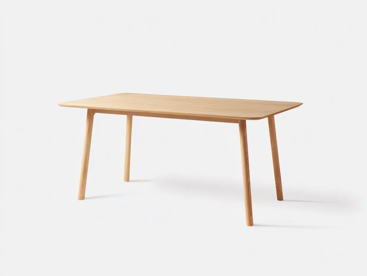 Mesa de comedor de jardín de roble 160×85×75 cm - natural - estilo nórdico